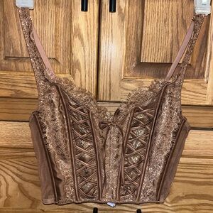 Victoria’s Secret Dream Angels Unlined Lace Up Corset Top. Bustier Bra